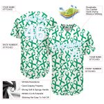 Personalized Breast Cancer 3D Pattern Baseball Jersey - Custom Name and Number in Kelly Green and Light Blue Personalized