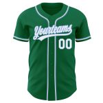 Personalized Authentic Baseball Jersey in Kelly Green and Light Blue Personalized Kelly Green White-Light Blue Authentic
