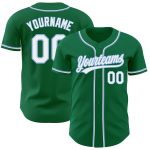Personalized Authentic Baseball Jersey in Kelly Green and Light Blue Personalized Kelly Green White-Light Blue Authentic