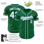 Personalized Authentic Baseball Jersey in Kelly Green and Light Blue Personalized Kelly Green White-Light Blue Authentic