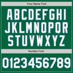 Custom Authentic Baseball Jersey with Personalized Name and Number in Kelly Green and Light Blue Personalized Kelly Green