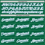 Custom Authentic Baseball Jersey with Personalized Name and Number in Kelly Green and Light Blue Personalized Kelly Green