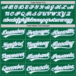 Personalized Authentic Baseball Jersey in Kelly Green and Light Blue Personalized Kelly Green White-Light Blue Authentic
