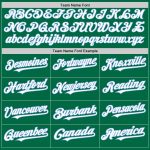Custom Name & Number Authentic Sleeveless Baseball Jersey in Kelly Green, White & Light Blue - Personalized Team Jersey Personalized