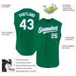 Custom Name & Number Authentic Sleeveless Baseball Jersey in Kelly Green, White & Light Blue - Personalized Team Jersey Personalized