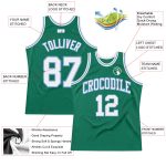 Custom Name Number Throwback Basketball Jersey - Personalized Kelly Green and Light Blue Authentic Team Apparel Personalized
