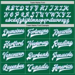 Custom Name Number Varsity Bomber Jacket Kelly Green White Light Blue Full-Snap Letterman Personalized Kelly Green White-Light