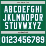 Custom Name Number Varsity Bomber Jacket Kelly Green White Light Blue Full-Snap Letterman Personalized Kelly Green White-Light
