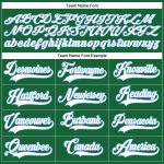 Custom Name and Number Personalized Kelly Green and Light Blue Hockey Jersey with Lace Neck Personalized Kelly Green White-Light