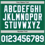 Customized Authentic Baseball Jersey with Your Name and Number - Kelly Green, White, Light Blue Lines Personalized Kelly