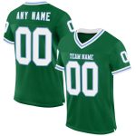 Custom Name and Number Authentic Throwback Football Jersey - Kelly Green White Light Blue Mesh Personalized Kelly Green White-Light