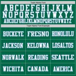 Custom Name and Number Authentic Throwback Football Jersey - Kelly Green White Light Blue Mesh Personalized Kelly Green White-Light