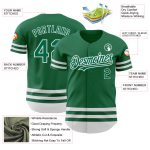 Custom Name and Number Kelly Green Authentic Baseball Jersey - Personalized Team Apparel Personalized Kelly Green White Line