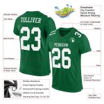 Custom Name Number Authentic Football Jersey - Personalized Kelly Green White Mesh Personalized Kelly Green White Mesh Authentic