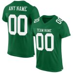Custom Name Number Authentic Football Jersey - Personalized Kelly Green White Mesh Personalized Kelly Green White Mesh Authentic