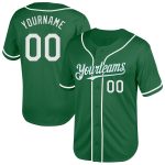 Personalized Kelly Green Authentic Throwback Baseball Jersey with White Mesh Personalized Kelly Green White Mesh Authentic