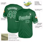Custom Authentic Baseball Jersey - Personalized Kelly Green and White Throwback with Name and Number Personalized Kelly Green