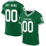 Personalized Authentic Throwback Football Jersey in Kelly Green and White Mesh Personalized Kelly Green White Mesh Authentic