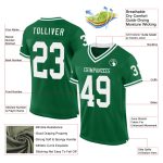Personalized Authentic Throwback Football Jersey in Kelly Green and White Mesh Personalized Kelly Green White Mesh Authentic