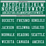 Custom Authentic Throwback Football Jersey with Personalized Name & Number in Kelly Green & White Mesh Personalized Kelly