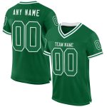 Custom Authentic Throwback Football Jersey with Personalized Name & Number in Kelly Green & White Mesh Personalized Kelly