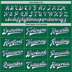 Custom Team Bomber Jacket with Name and Number - Personalized Kelly Green and White-Navy Varsity Letterman Full-Snap Jacket