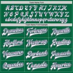 Custom Name Number Varsity Letterman Jacket Kelly Green White Navy Gray Bomber Full-Snap - Personalized Team Apparel Personalized