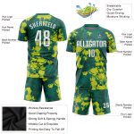 Custom Name & Number Soccer Jersey - Kelly Green & White-Neon Green Sublimation Uniform Personalized Kelly Green White-Neon