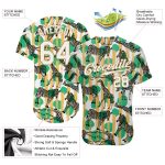 Personalized 3D Pattern Zebras Giraffes Baseball Jersey - Kelly Green White Old Gold Authentic Design Personalized Kelly