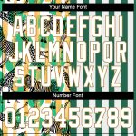 Custom Name Number Baseball Jersey with 3D Pattern Design Zebras Giraffes - Personalized Kelly Green White Old Gold Personalized