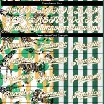 Custom Name Number Baseball Jersey with 3D Pattern Design Zebras Giraffes - Personalized Kelly Green White Old Gold Personalized