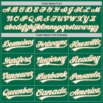 Custom Name Number Personalized Kelly Green and White Baseball Jersey - Authentic Throwback Team Jersey Personalized Kelly