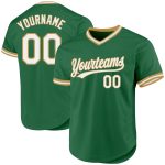 Custom Name Number Personalized Kelly Green and White Baseball Jersey - Authentic Throwback Team Jersey Personalized Kelly