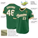 Custom Name Number Personalized Kelly Green and White Baseball Jersey - Authentic Throwback Team Jersey Personalized Kelly