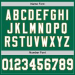 Custom Name and Number Personalized Football Jersey in Kelly Green, White, and Old Gold Mesh - Authentic Throwback Style