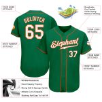 Custom Name and Number Authentic Baseball Jersey - Personalized Kelly Green White-Orange Team Jersey Personalized Kelly Green