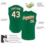 Custom Kelly Green White-Orange Sleeveless Baseball Jersey - Authentic Design Personalized Kelly Green White-Orange Authentic