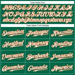 Custom Team Name Number Sleeveless Baseball Jersey in Kelly Green White Orange - Authentic Design Personalized Kelly Green