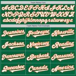 Custom Name Number Two Tone Baseball Jersey Authentic Kelly Green White Orange Personalized Kelly Green White-Orange Authentic