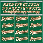 Custom Name Number Two Tone Bomber Varsity Letterman Jacket Kelly Green White Orange Full-Snap Team Apparel Personalized