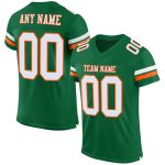 Customizable Kelly Green White-Orange Authentic Football Jersey - Personalized Sport Apparel Personalized Kelly Green White-Orange