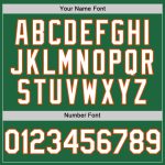 Custom Authentic Throwback Baseball Jersey with Name and Number, Kelly Green White-Orange Mesh Design Personalized Kelly