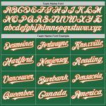 Custom Authentic Throwback Baseball Jersey with Name and Number, Kelly Green White-Orange Mesh Design Personalized Kelly