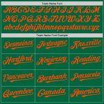 Custom Name Number Personalized Authentic Baseball Jersey Kelly Green White Orange Pinstripe Personalized Kelly Green White-Orange
