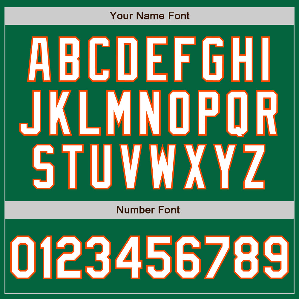 Personalized Kelly Green White-Orange Two-Button Unisex Softball Jersey Team Custom Name and Number Custom Name Number Unisex Softball Jersey - Kelly Green White-Orange Two-Button Design for Team Use Personalized Kelly Green - Image 5