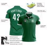 Custom Name and Number Performance Polo Shirt in Kelly Green and White for Golf Personalized Kelly Green White Performance