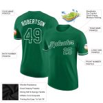 Custom Name and Number Performance T-Shirt in Kelly Green and White for Teams Personalized Kelly Green White Performance