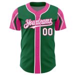 Custom Authentic Baseball Jersey with Name & Number in Kelly Green, White, Pink - 3 Colors Available Personalized Kelly Green