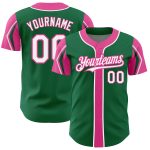 Custom Authentic Baseball Jersey with Name & Number in Kelly Green, White, Pink - 3 Colors Available Personalized Kelly Green