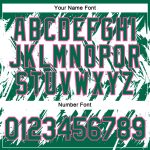 Custom Name and Number Performance T-Shirt - 3D Pattern Design in Kelly Green, White, and Pink Abstract Sharp Shape Personalized